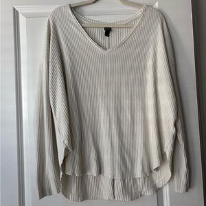 Wild Fable Cream Ribbed Knit Top